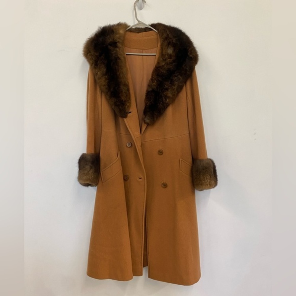 Dominos vintage fur penny lane jacket/coat in brown‎/camel, beautiful condition